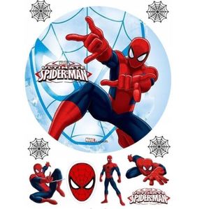 Essbar Marvel Spiderman Torten-Bild-Aufleger-Deko Geburtstag Avengers Premium 0,6mm (SP03)