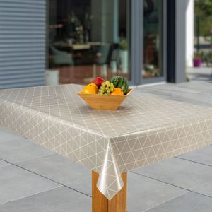 Wachstuch-Tischdecken Prisma grau – weiß rechteckig
