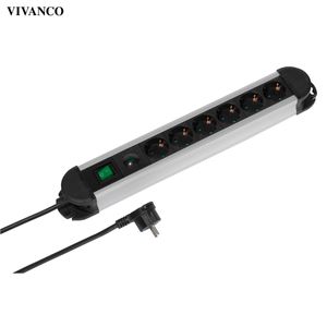 VIVanco™Steckdosenleiste Alu, 6 fach mit Überspannschutz, Robust, schaltbar, Zuleitung 1,6m steckdosenleiste mit überspannungsschutz