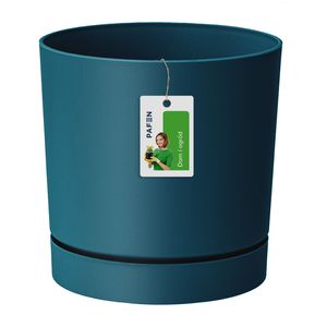 Blumentopf Prosperplast Übertopf aus Kunststoff Blumenkübel mit Untersetzer Rund Blau 0,7 L