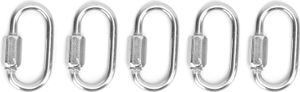 5ks Quick Link Edelstahl Heavy Dshape Locking Carabiner mit Schraube zum Bergsteigen (3,5 mm)