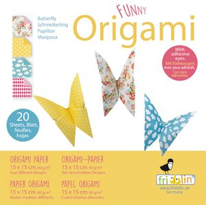 Funny Origami, Schmetterlinge, 20 Blätter, 15 cm x 15 cm