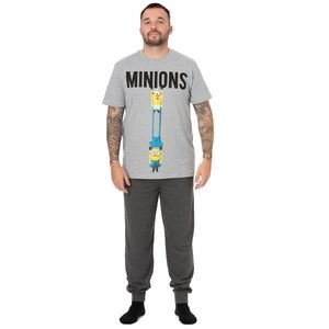 Minions - Schlafanzug für Herren NS6935 (L) (Hellgrau/Dunkelgrau)