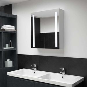 CLORIS Spiegelschrank Badschrank Badspiegel mit LED Beleuchtung 62 x 14 x 60 cm