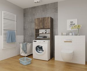 GrainGold Badezimmermöbel, Waschmaschine Regal, Badezimmerschrank, Waschmaschinenschrank für Badezimmer Prime – Dunkelbraun