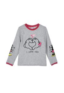 Minnie Mouse I Love You Kinder Mädchen Lonsleeve Langarmshirt T-Shirt , Farbe:Grau, Größe Kids:128