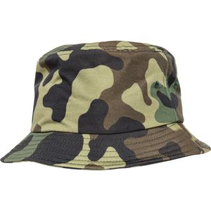 Camo Bucket Hat, Umlaufende Krempe - Farbe: Green Camo - Größe: One Size