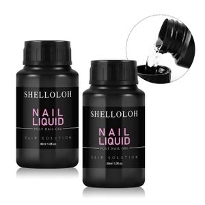 SHELLOLOH 30ML*2 Stück Quick Nagel Slip Solution Liquid,Nail Extension Gel Solution,Nail Gel Builder Liquid,DIY Salon Kit