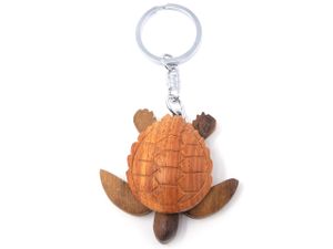 Schlüsselanhänger Wasserschildkröte, Tiere Schlüsselring Talisman Rucksackanhänger Tier Holz Metall Schildkröte