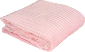 Flanell Mikrofaserdecke Kuscheldecke Decke Bettüberwurf Streifen, Größe: 150x200 cm, Farbe: Rosa