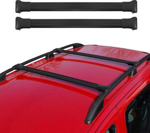 Dachträger Gepäckträger für VW Caddy 2003-2020 Relingträger Aluminium Schwarz 2x