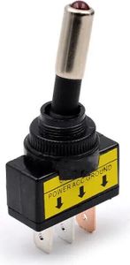 KFZ-Kippschalter 20A, 3 Pin Rot LED-beleuchtete Kippschalter für 12-V-Gleichstromsysteme, Ein-Aus, 2 Positionen, mit LED, für PKW-LKW Boote ASW-15D
