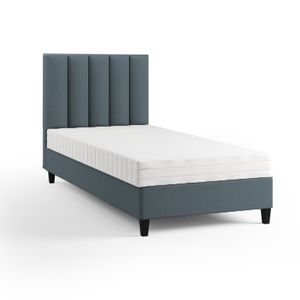 Čalouněná postel Boxspring Postel KONGO bez matrace 90 x 200 cm postel do ložnice Postel pro mládež Dětská postel Hotelový pokoj (Paris 165 - tmavě šedá)