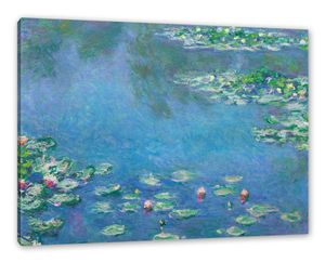 Claude Monet - Seerosen IV - Leinwandbild / Größe: 100x70 cm / Wandbild / Kunstdruck / fertig bespannt