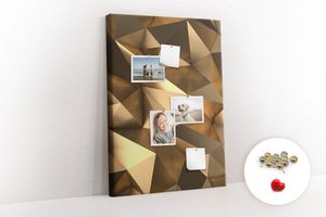 Pinwand Korkplatte Tafel ohne Rahmen - Lehrmittel Kinderspiel - 70x100 cm - 100 Stk. Metall-Pinnadeln - 3D abstrakt