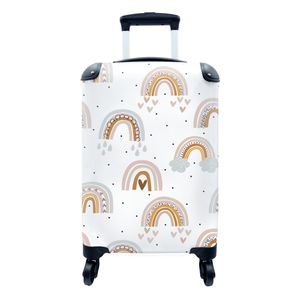 Koffer Handgepäck Kinderkoffer Trolley Rollkoffer Kleine Reisekoffer auf Rollen - Muster für Kinder - Regenbogen - Pastell Passend in 55x40x23 cm