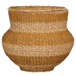 Mica Decorations Tacoma Aufbewahrungskorb mit Deckel - H48 x Ø55 cm - Jute - Gelb