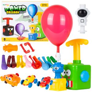 MalPlay Kinder Ballon Auto Spielzeug | Frosch | Trägheitsspielzeug | Kreativspielzeug | 12 Luftballons und 2 Autos | Geschenk für Kinder ab 3 Jahren