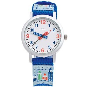 JOBO Kinder-Armbanduhr blau Quarz Analog Aluminium Edelstahlboden Kinderuhr