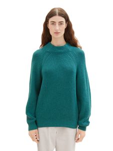 Sweater Knit Striped Rib Pullover | M