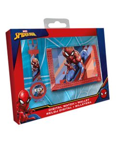 Marvel hodinky a peňaženka Spider-ManBoys 22 cm červená 2-dielna, Farba:červená,modrá