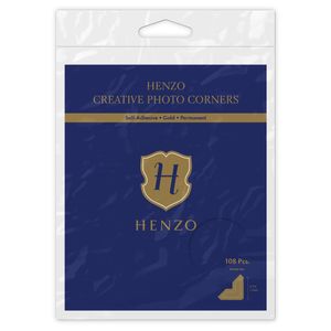 Fotosticker - Henzo - Kreative Fotoecken - 108 Stück 12 mm - Selbstklebend permanent - Gold