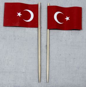 Party-Picker Flagge Türkei Papierfähnchen in Spitzenqualität 25 Stück Beutel
