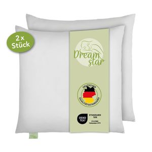 2er Set Eco Microfaser Kopfkissen | 40 x 40 cm | DREAMSTAR Eco | Allergiker geeignet