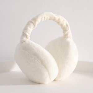 weiß -Damen Winter warme faltbare Ohrenschützer bequeme Plüsch warme Ohrenschützer
