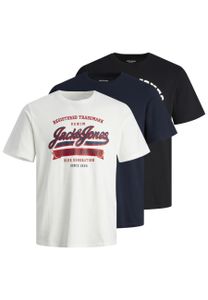 Jack & Jones T-Shirt Logo T-Shirt mit Print Mix 3 Pack