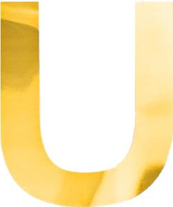 Oblique Unique Bügelbild Buchstabe U Bügelfolie für DIY Gestaltung Beschriftung von Kleidungsstücken uvm. - gold