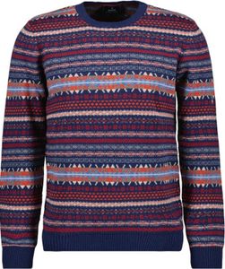 Ragman gestreifter Rundhals-Pullover mit Kaschmir