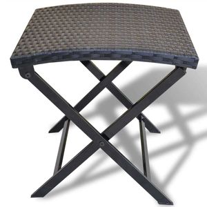 vidaXL Klapphocker Poly Rattan Schwarz