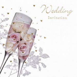 Creative Party - Rosen - Einladungen, Hochzeitstag 6er-Pack - Karton SG28115 (Einheitsgröße) (Weiß)