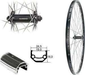 Bärwinkels Vorderrad 28" Cut19 Shimano TX500 Nabe Laufrad 19-622 Hohlkammer schwarz geöst