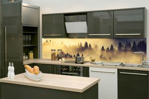 Küchenrückwand Folie Selbstklebend WALDLANDSCHAFT 260 x 60 cm - Klebefolie - Dekofolie