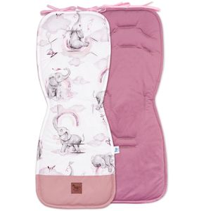 Pepi Sitzauflage für Buggy Kinderwagen mit Samt Sitzeinlage Sommerbezug Doppelseitig Baby Kissen Matratze Eledreams rosa