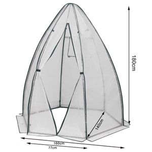 WOLTU Gewächshaus Foliengewächshaus PE halbtransparente Tomatengewächshaus Winterschutz, überwinterungszelt für Pflanzen weiß,160x180cm