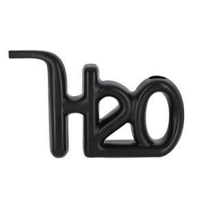 Rivanto® Gießkanne Motiv H2O 1150 ml, L 8 x B 32 x H 20 cm, schwarz, Kunststoff Indoor Gießkanne