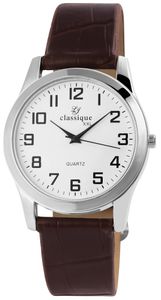 XXL Classique Klassische Herren Armband Uhr Weiß Braun Analog Kunst Leder Quarz XXL Classique Klassische Herren Armband Uhr Weiß Braun Analog Kunst Leder Quarz