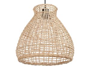 BELIANI Hängeleuchte Natürlich Hellbraun 127 cm Rattan geflochten Schirm glockenförmig für Wohn- Schlaf- und Esszimmer Modernes Design Boho Stil