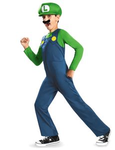 Luigi Kinderkostüm Super Mario grün-blau