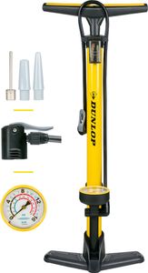 Dunlop Fahrradpumpe mit Manometer für Dunlop-, Schrader- und Französisches Ventil - Inkl. Adapter für Wasserspielzeug und Bälle