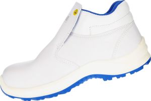 PRO FIT 121 ESD Sicherheitsschuhe S2 "Arctos white mid", Zehenschutzkappe, Atmungsaktiv, für Arbeiten im Weißbereich, weiß/blau, 1 Paar - Gr. 44