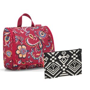 Exklusives Kosmetikset reisenthel Kulturtasche / toiletbag XL plus kleine Kosmetiktasche case 1, Farbe:paisley ruby