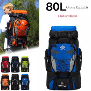 80L batoh Vodotěsná lezecká taška Bike Backpack Sportovní taška pro volný čas Backpack Cestovní batoh Trekking Camping Hiking Outdoor Sport, modrá, 80L