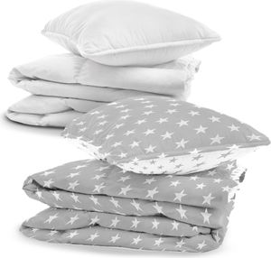 Kinderbettwäsche Baby Bettwäsche 90x120 cm aus Baumwolle - Kinder Set von Duvet Cover und Kissenbezug 40x60 cm mit Bettdecke und Kissen für Kleinkind Junge und Mädchen Babybettwäsche