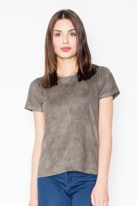 Figl Kurzarm-T-Shirt für Frauen Amiatuu olive S