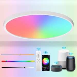 Speed 30W Led Deckenleuchte Weiß Dimmbar RGB Deckenlampe Mit Fernbedienung Bluetooth WIFI Alexa Steuerung Wohnzimmer Schlafzimmer 30CM Rund