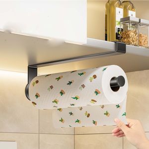 Papierhandtuchhalter – unter dem Schrank an der Wand montierter Küchenpapierrollenhalter (schwarz)